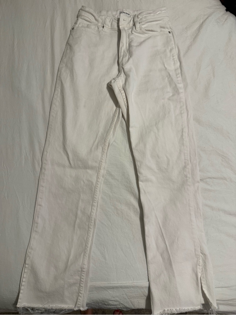 High-Rise Straight Leg White Jeans